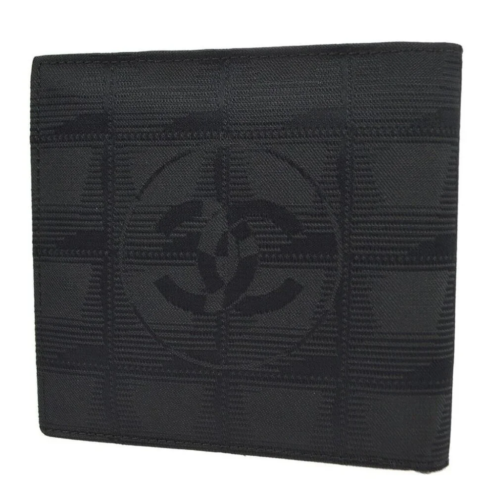 Chanel Travel Line Bifold Wallet Purse Black